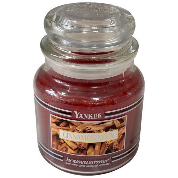 Vtg YANKEE CANDLE BLACK BAND WHITE LABEL HOUSEWARMER CANDLE Cinnamon Stick 14.5 - Picture 15 of 16